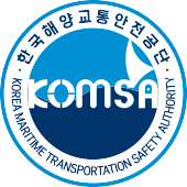 KOMSA 주컬러인 파란색 엠블럼으로 KOMSA 한국해양교통안전공단 KOREA MARITIME TRANSPORTATION SAFETY AUTHORITY