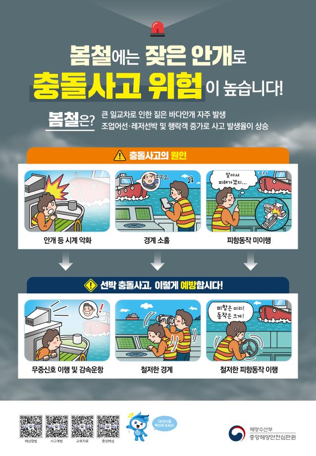 [중앙해양안전심판원] 봄철 충돌사고 예방 포스터